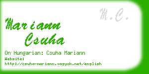 mariann csuha business card